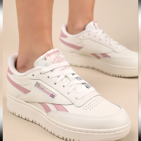 Reebok Shoes - Reebok Club C Double Revenge Classic White and Pink Sneakers
